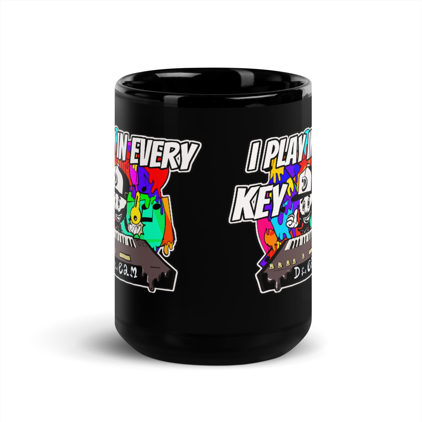 I Play In Every Key Black Glossy Mug