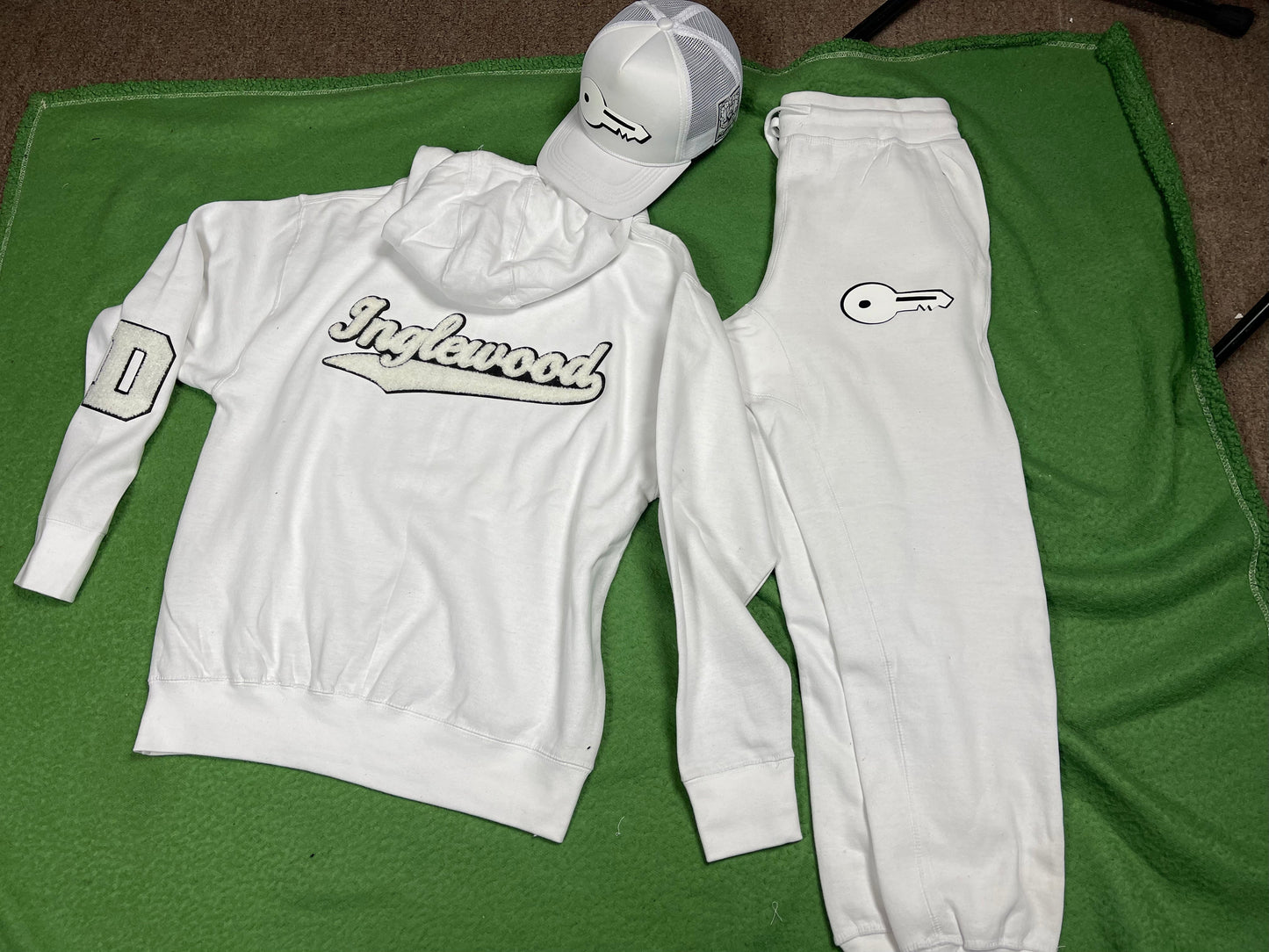 GDE x 777 White Chenille Sweat Suit