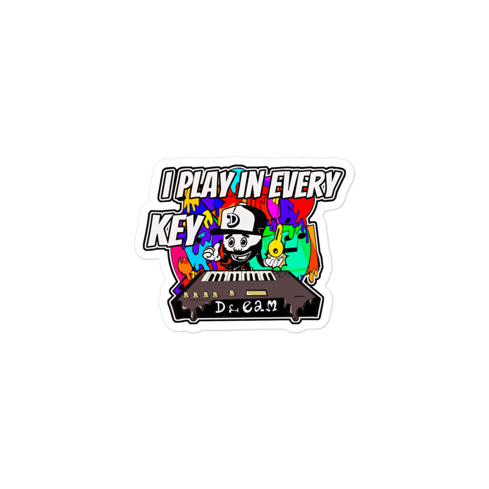 I Play In Every Key Bubble-free stickers