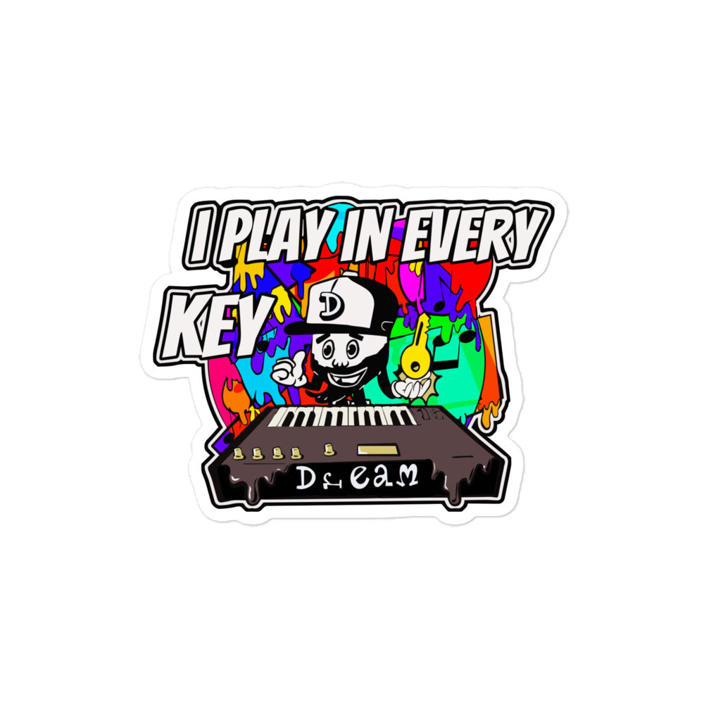 I Play In Every Key Bubble-free stickers