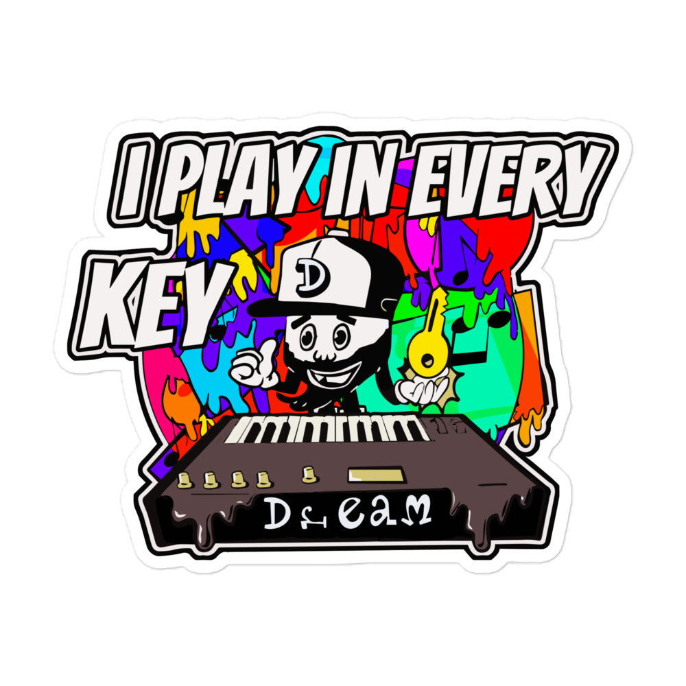 I Play In Every Key Bubble-free stickers